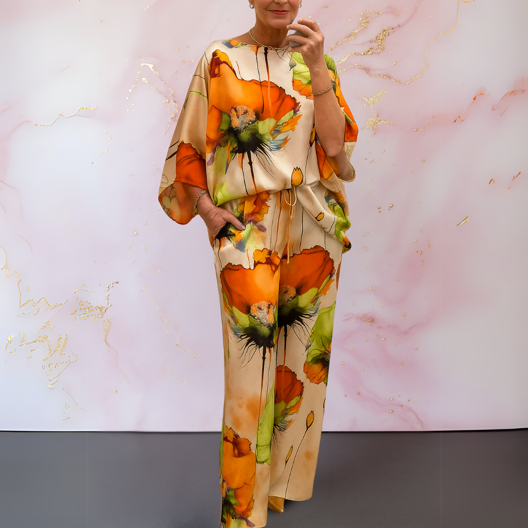 Amara – Floral Satin Set
