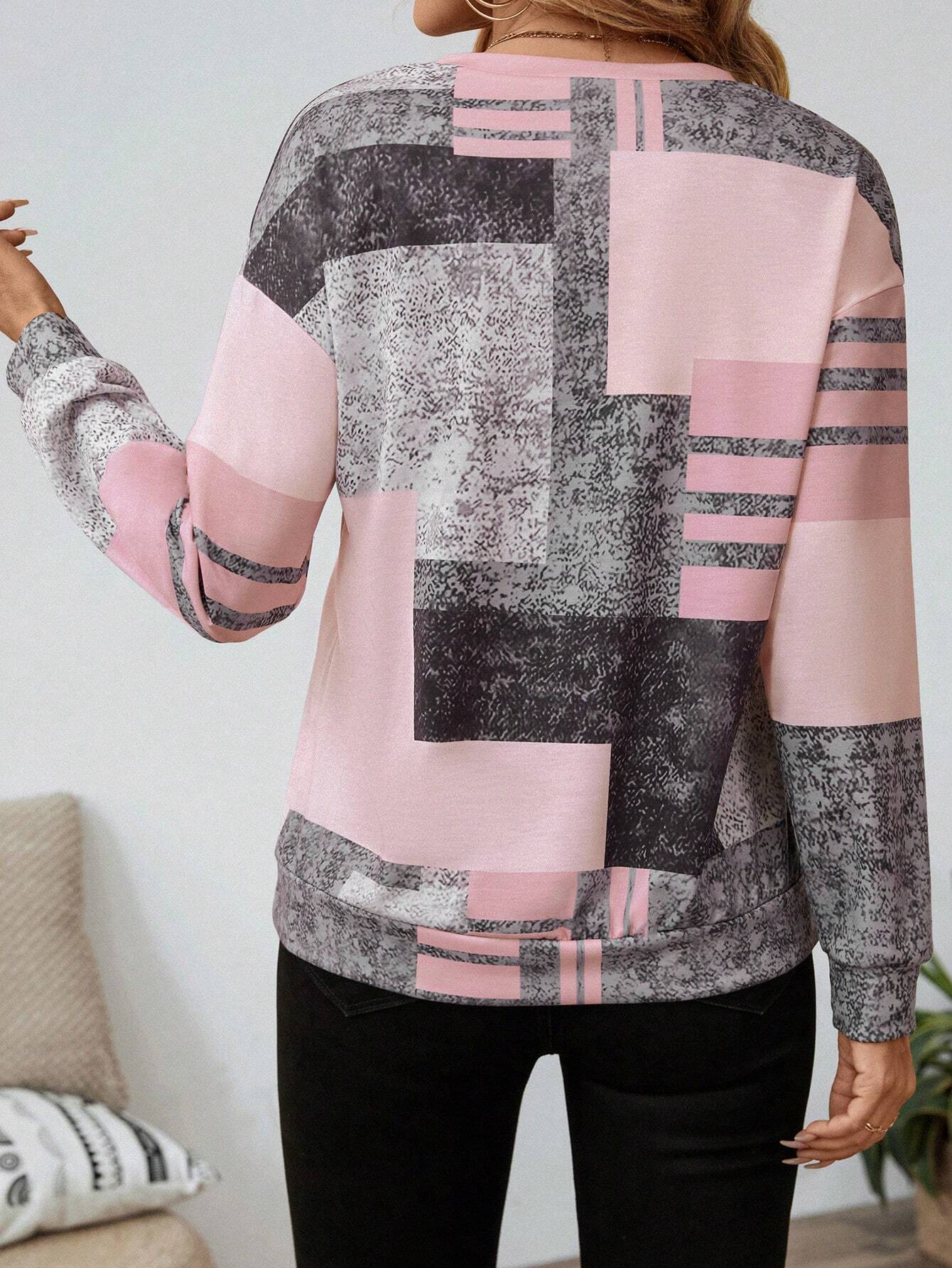 Mara – Jumper with Graphic Print and Zip Closure