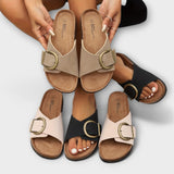 Margie - Women's Cork Sandals with Buckle Strap Design