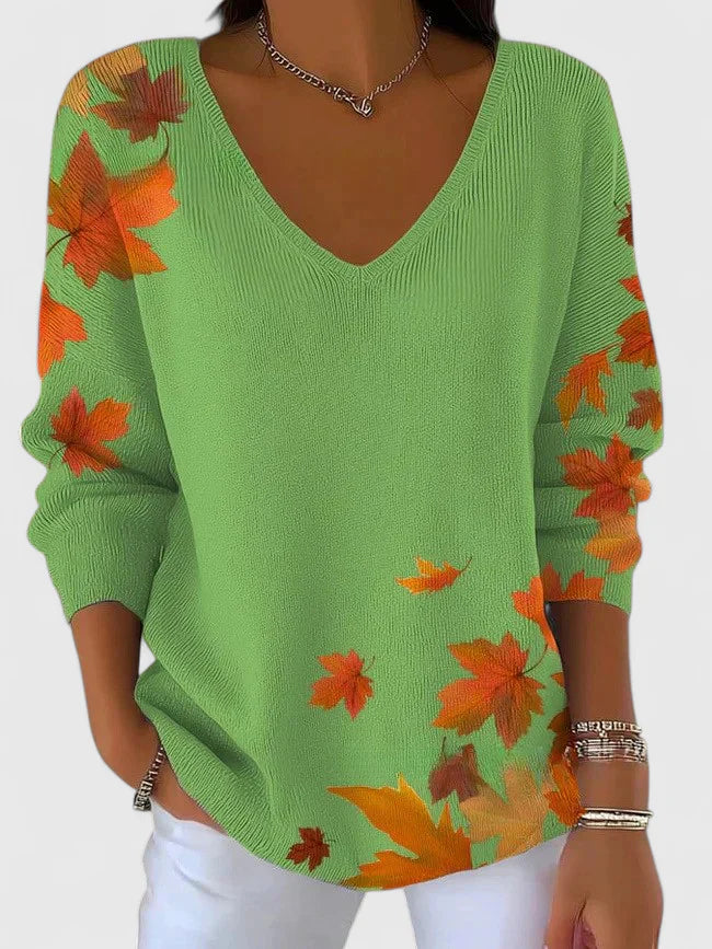 Sera – Sweater with autumn leafs