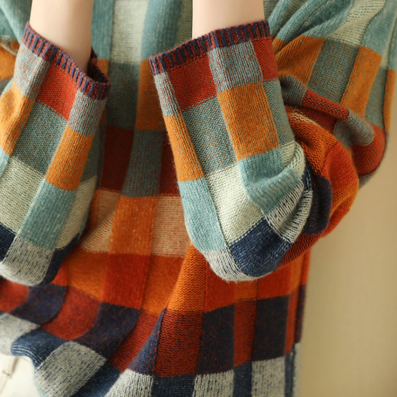 Clara – Checked Wool Blend Sweater