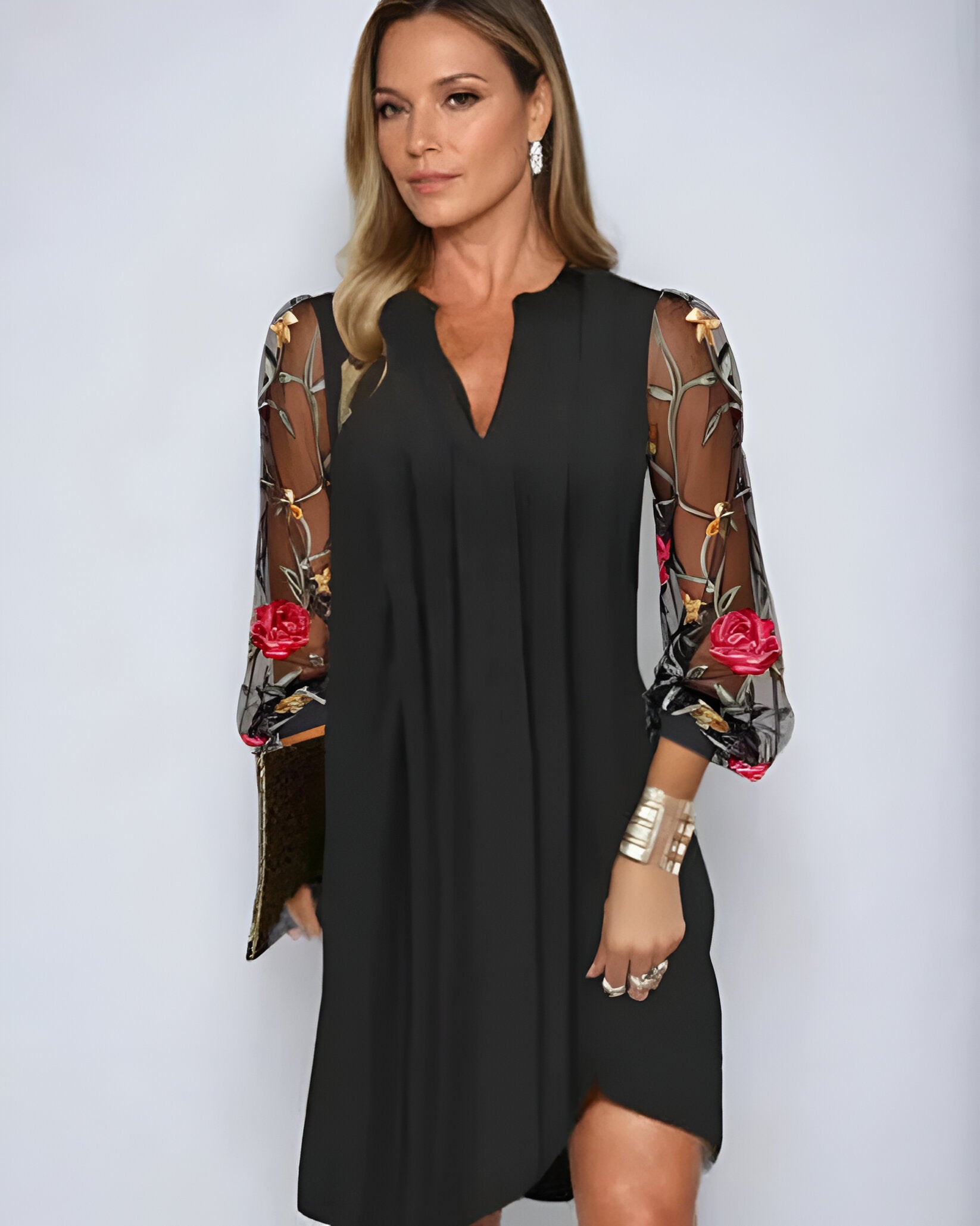 Mary – Dress with Embroidered Sleeves