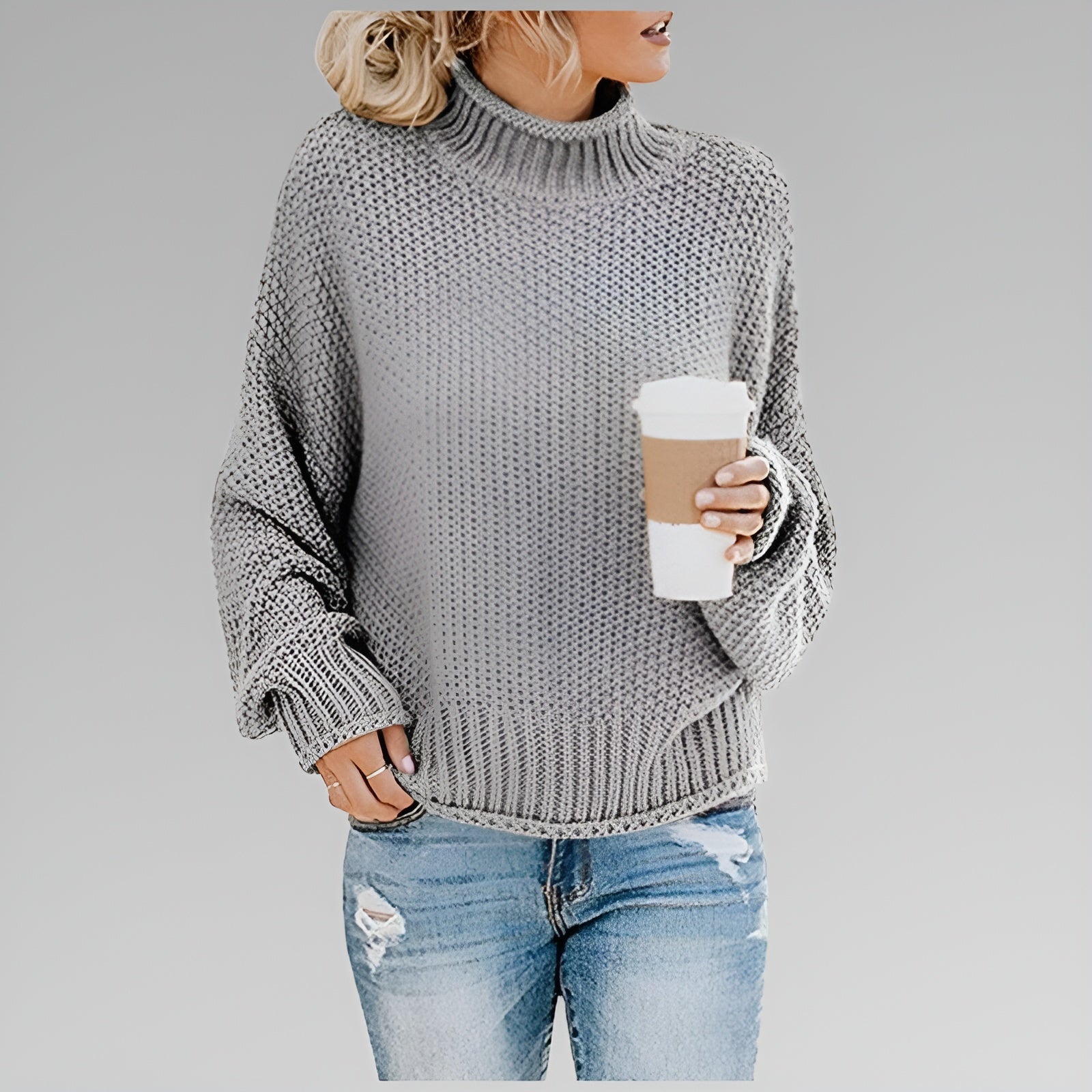 Amy – Knitted Roll Neck Jumper