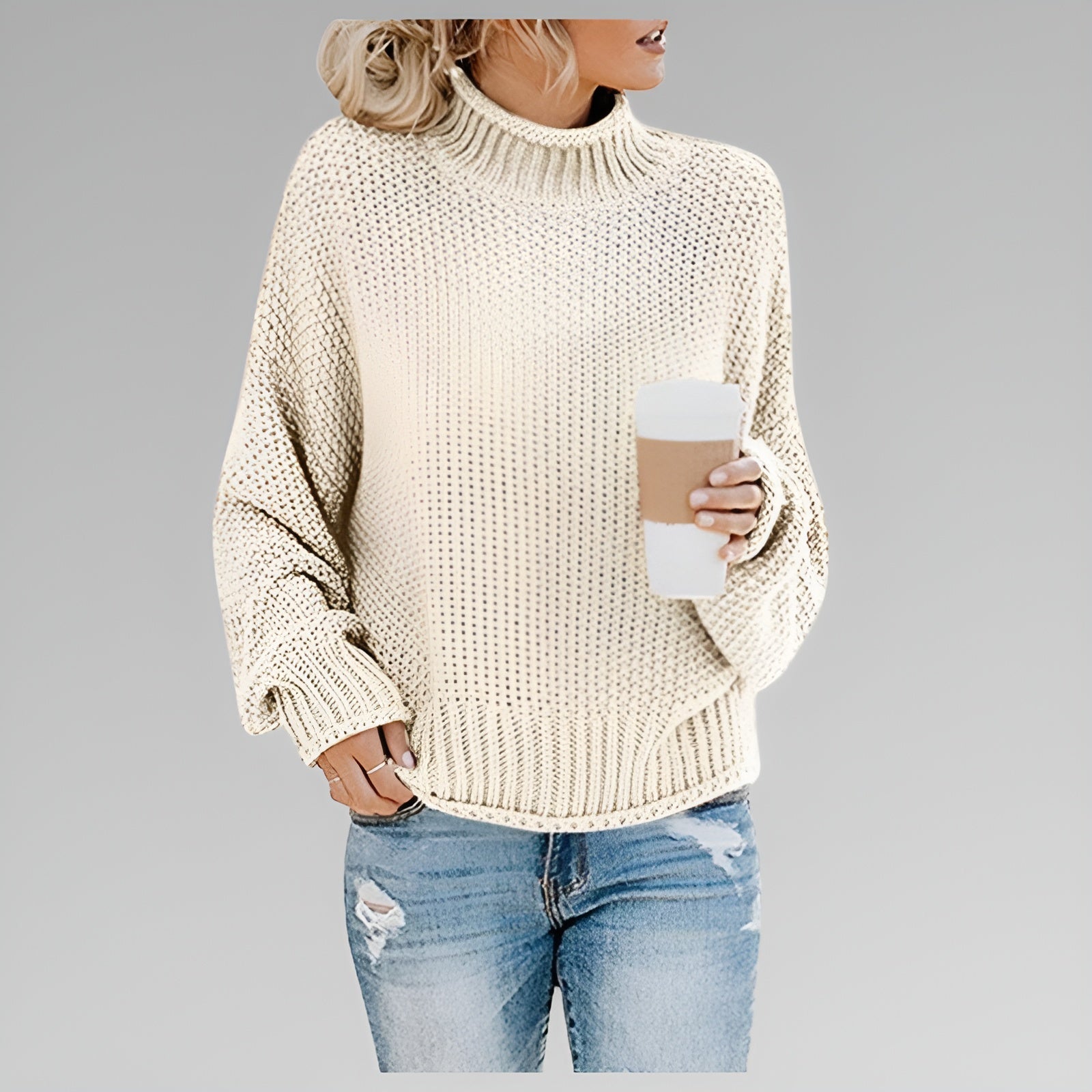 Amy – Knitted Roll Neck Jumper