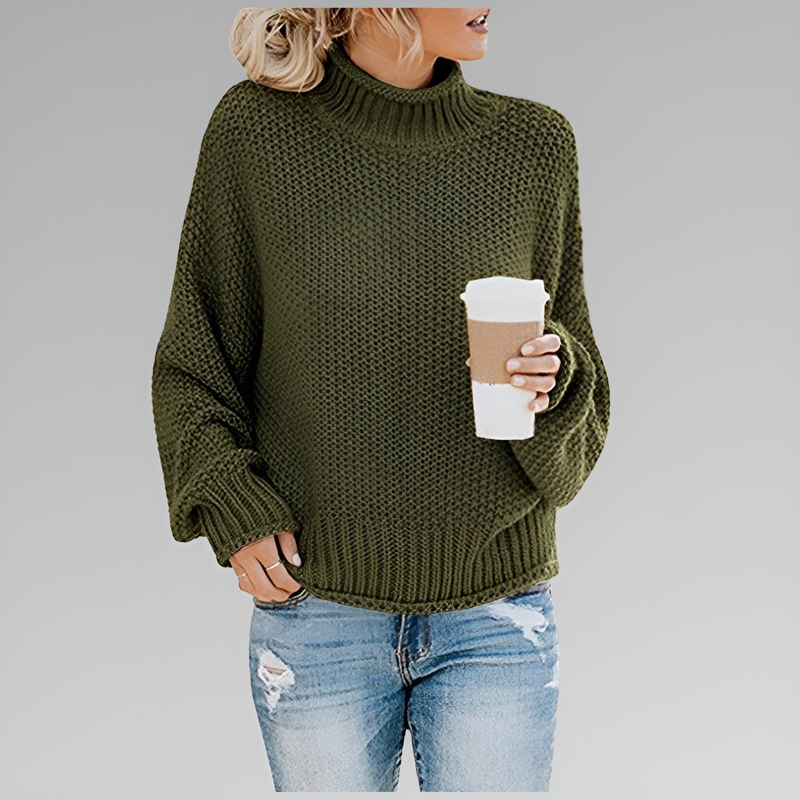 Amy – Knitted Roll Neck Jumper
