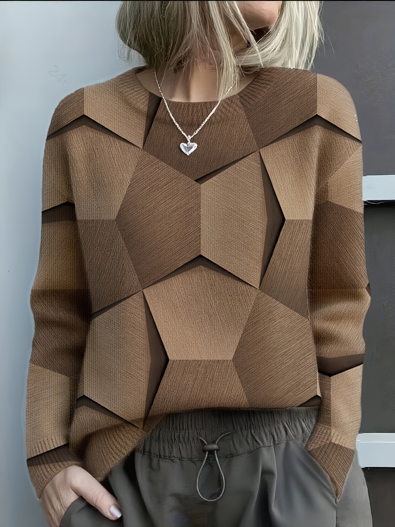 Nora – Geometric Pattern Knit jumper