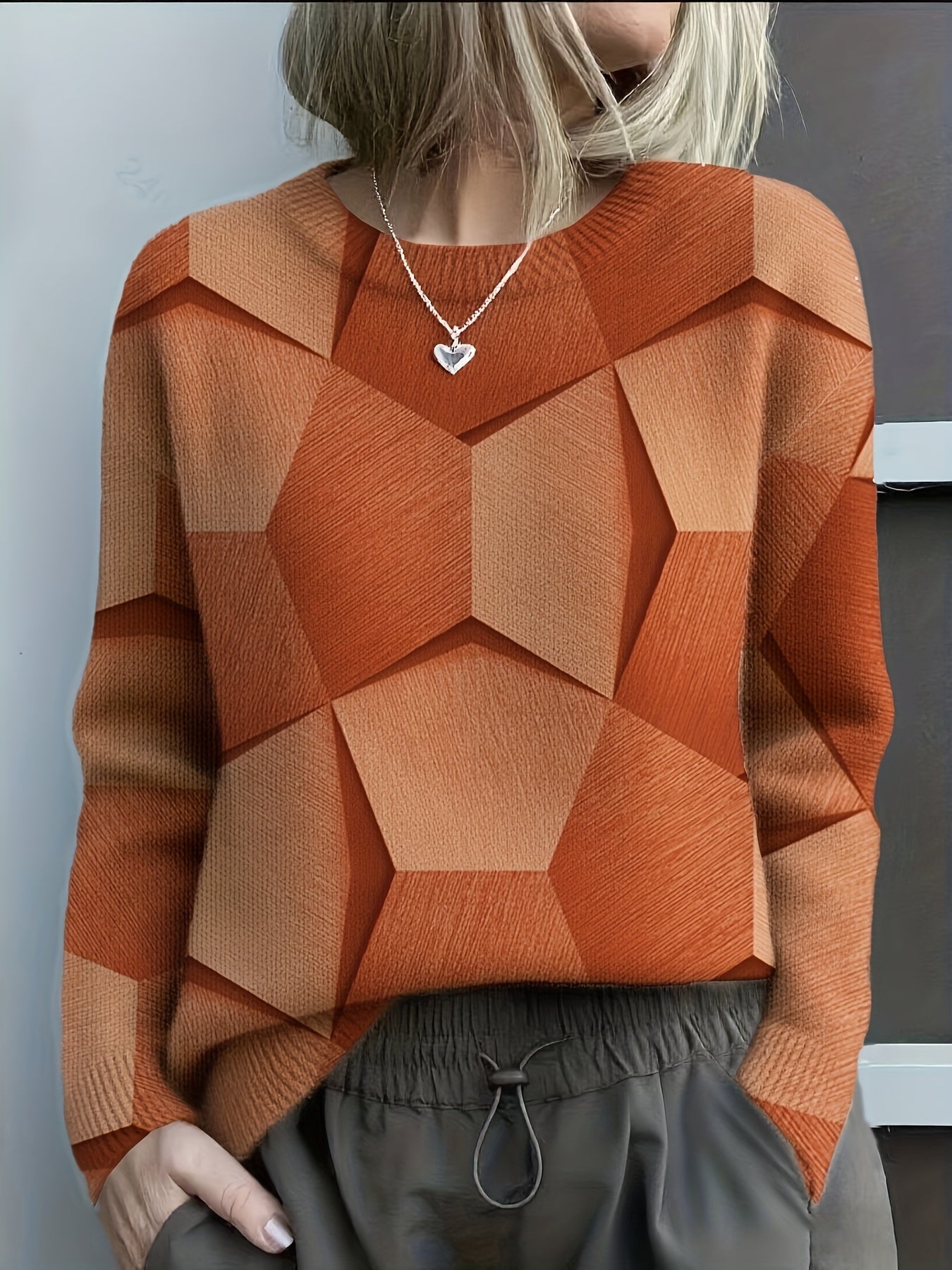 Nora – Geometric Pattern Knit jumper