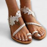 Boho - Comfortable Sandals with Flowers & Ankle Strap