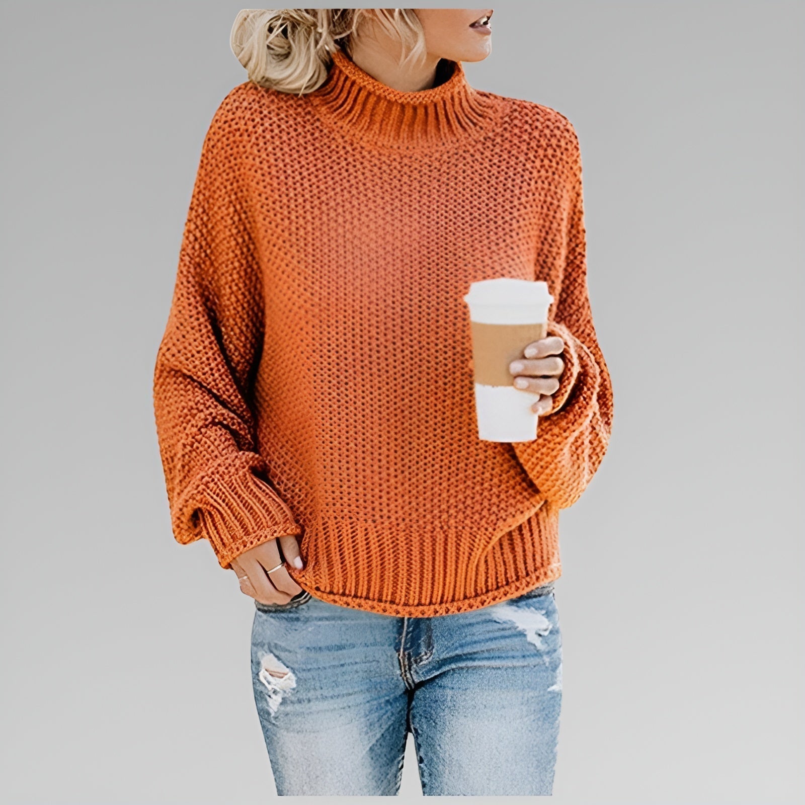 Amy – Knitted Roll Neck Jumper