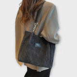 Lora. - Soft Cord Shoulder Bag