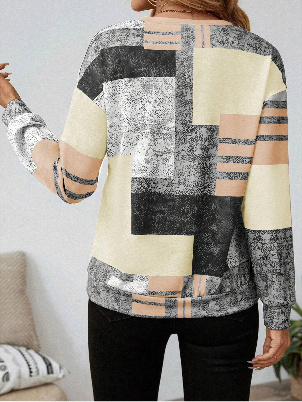 Mara – Jumper with Graphic Print and Zip Closure