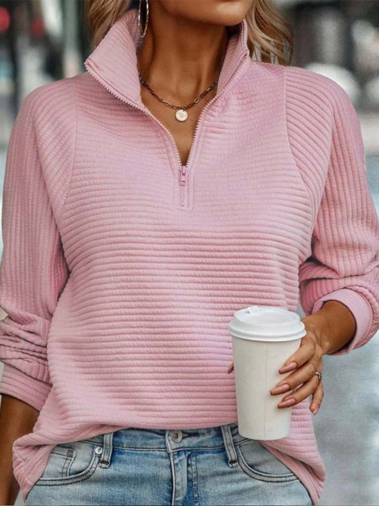 Riley – Half zip textured jumper