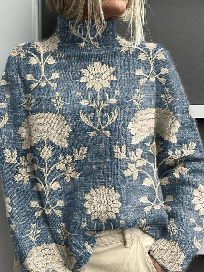 Alida – Knitted Jumper with Nature Motifs