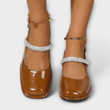 Celandra - Mary Janes with Glitter Straps and Block Heels