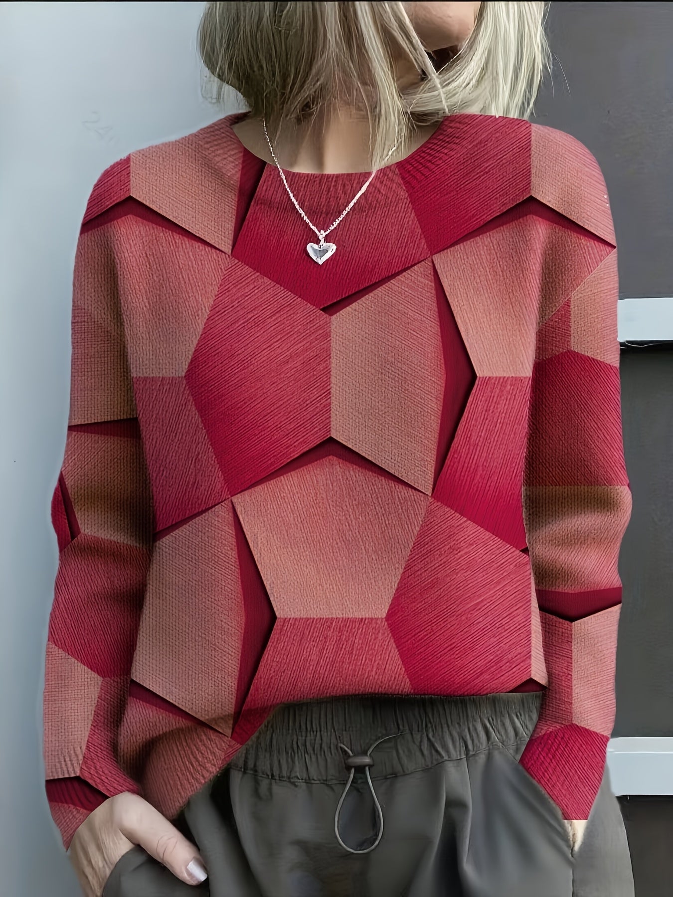 Nora – Geometric Pattern Knit jumper
