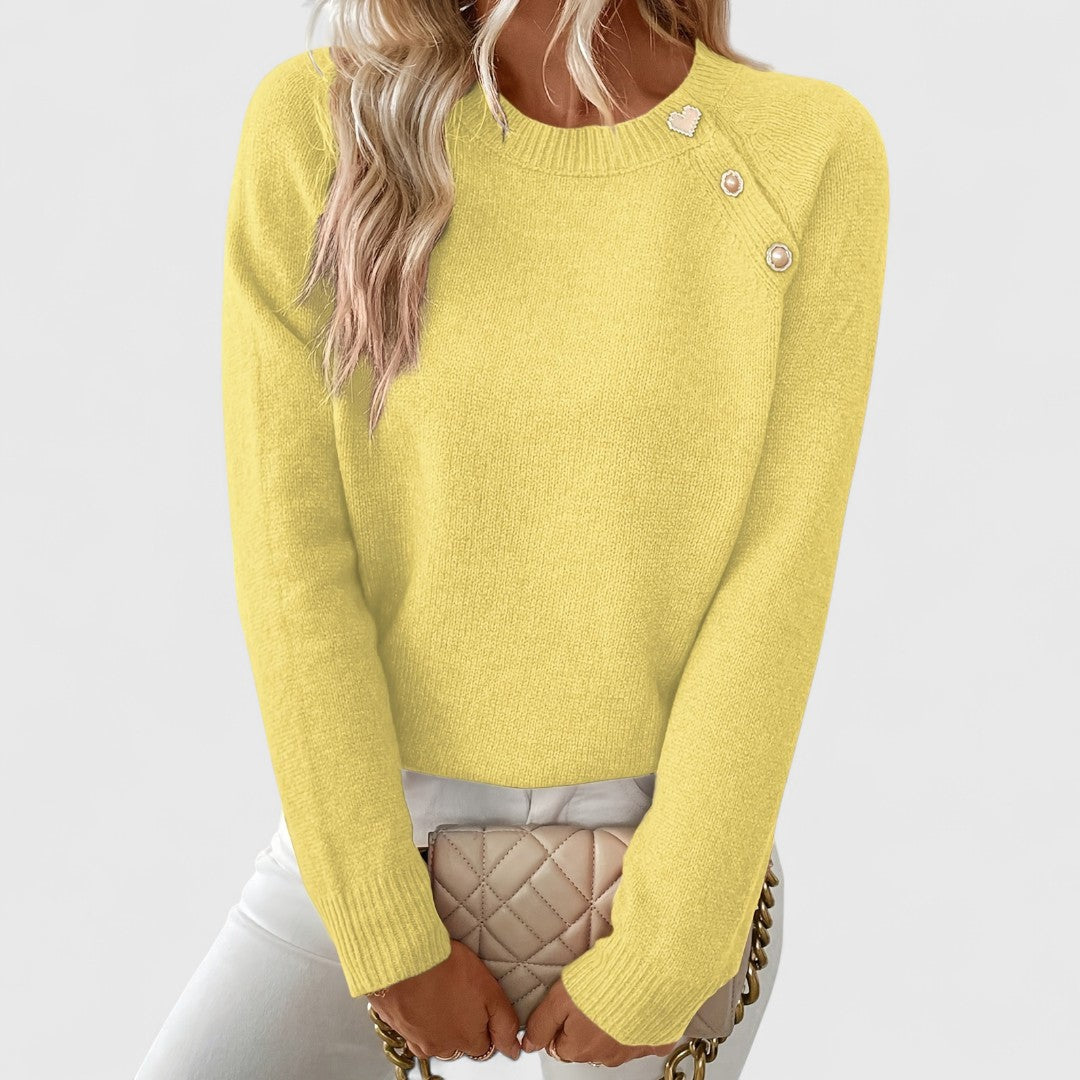 Sophie – Fine Jumper with Button Details