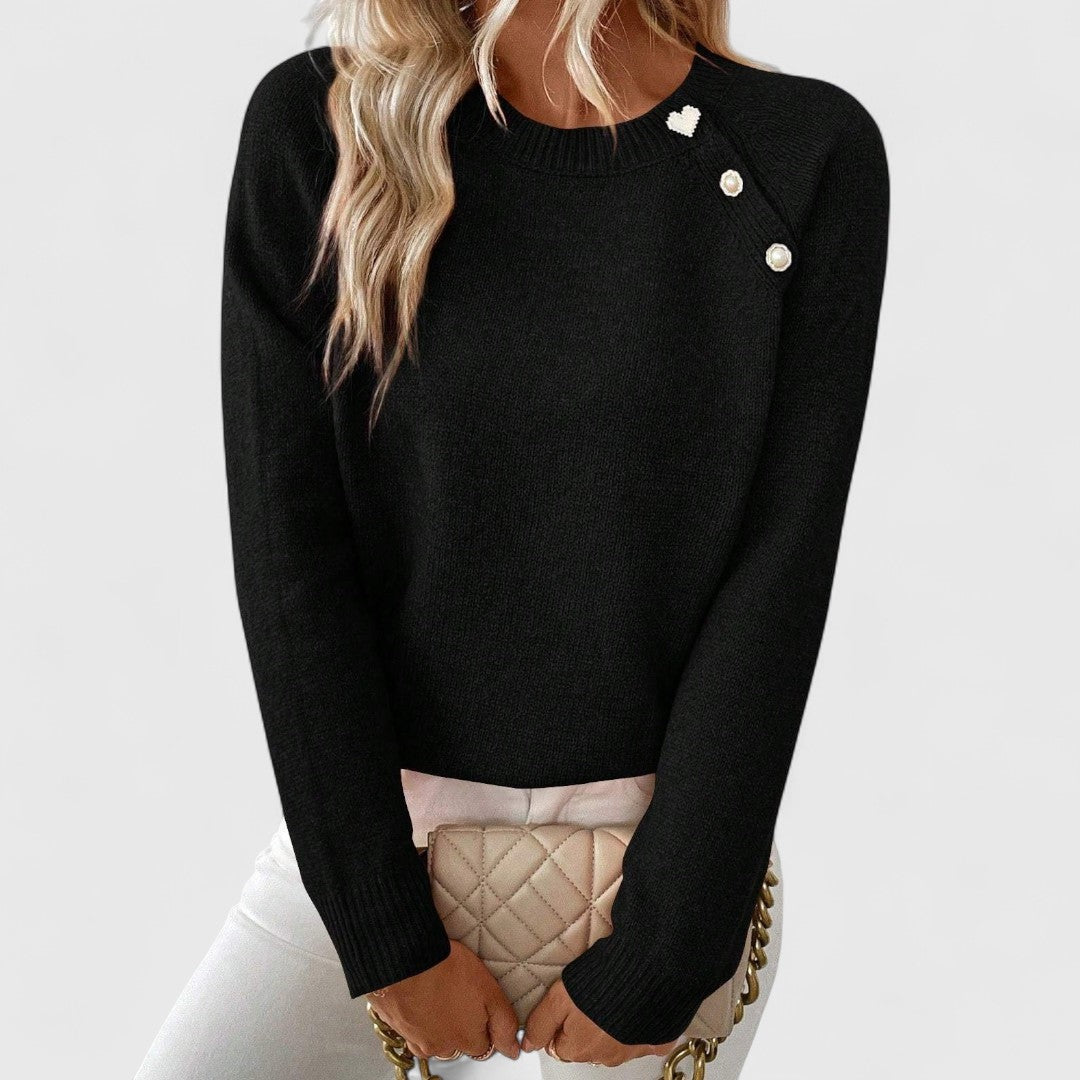 Sophie – Fine Jumper with Button Details