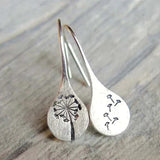 Elegant Silver Earrings in Dandelion Leaf Design