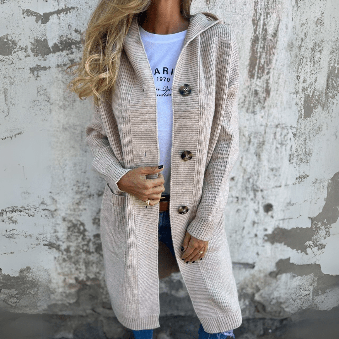 Lorene – Long button knit cardigan