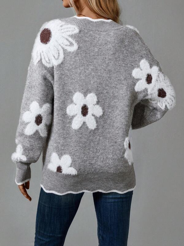 Livia – Soft Jumper with Floral Pattern