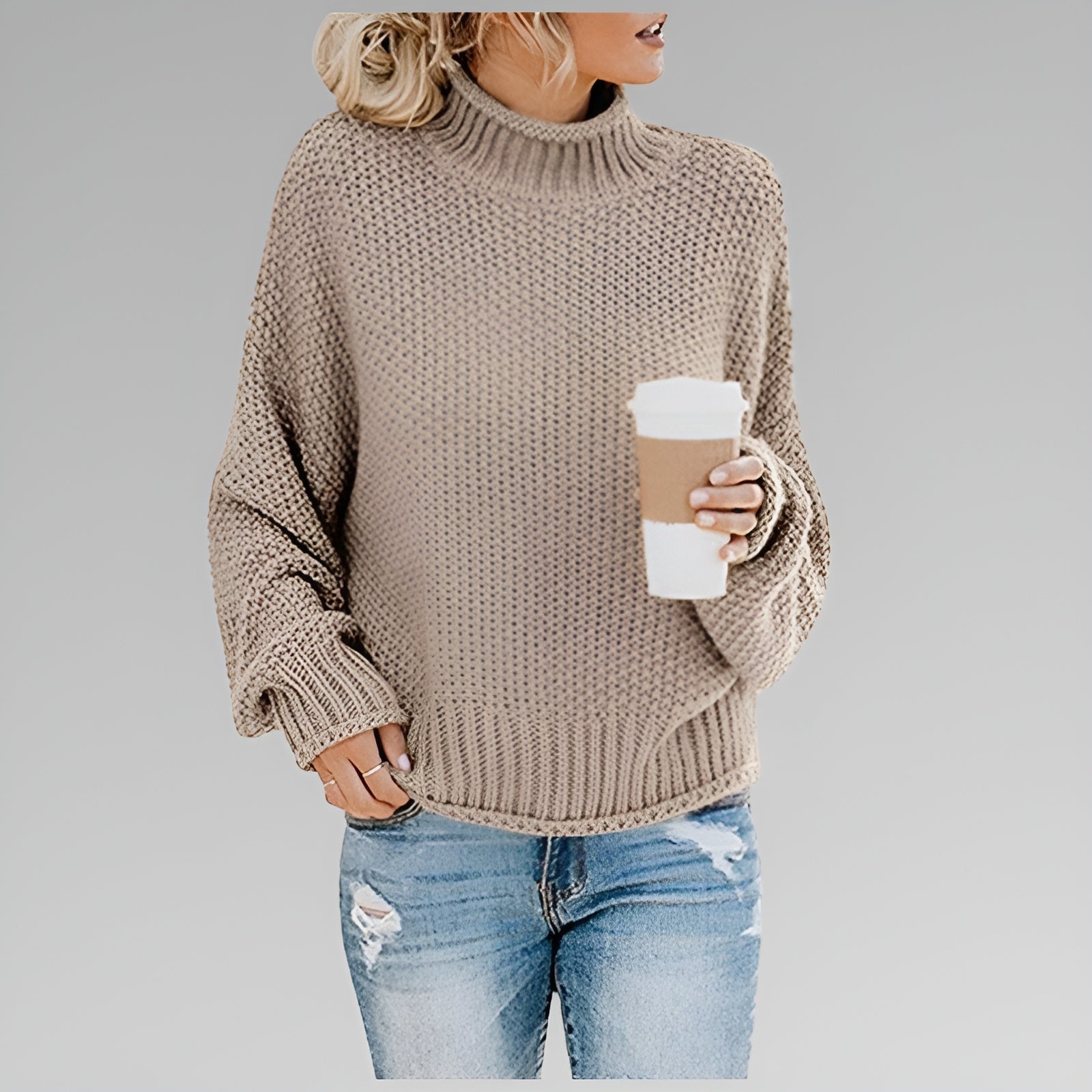 Amy – Knitted Roll Neck Jumper