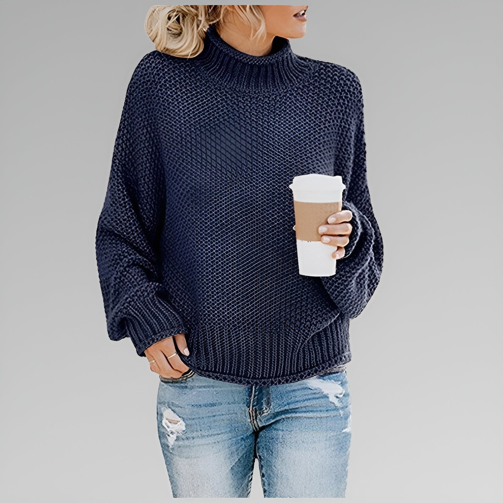 Amy – Knitted Roll Neck Jumper