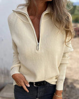 Violet – Knitted Jumper with Half Zip
