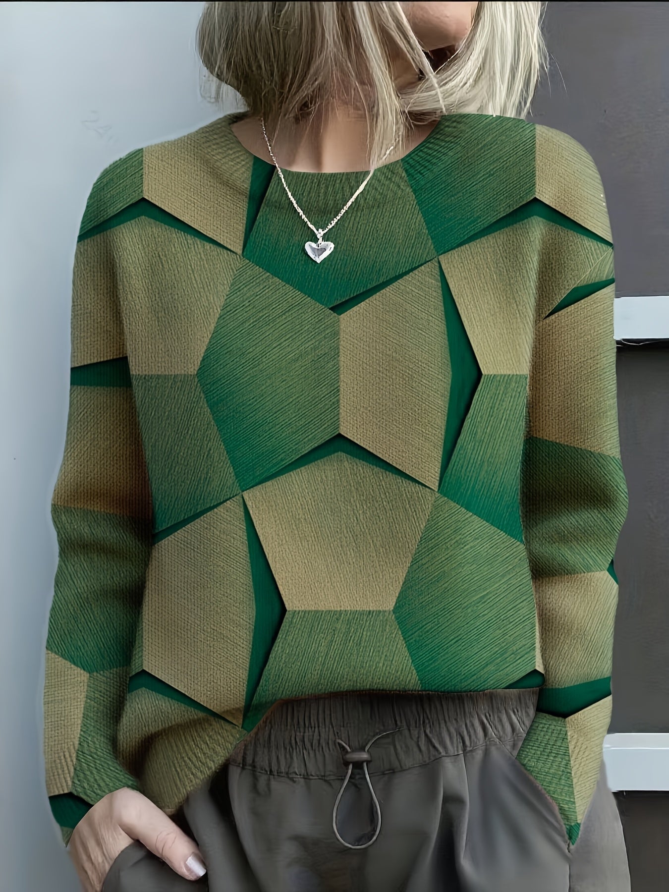 Nora – Geometric Pattern Knit jumper