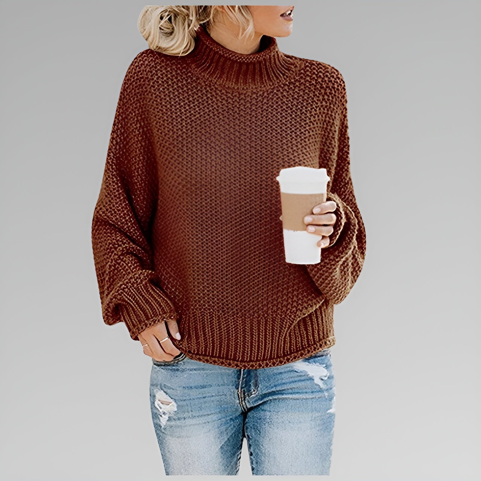 Amy – Knitted Roll Neck Jumper