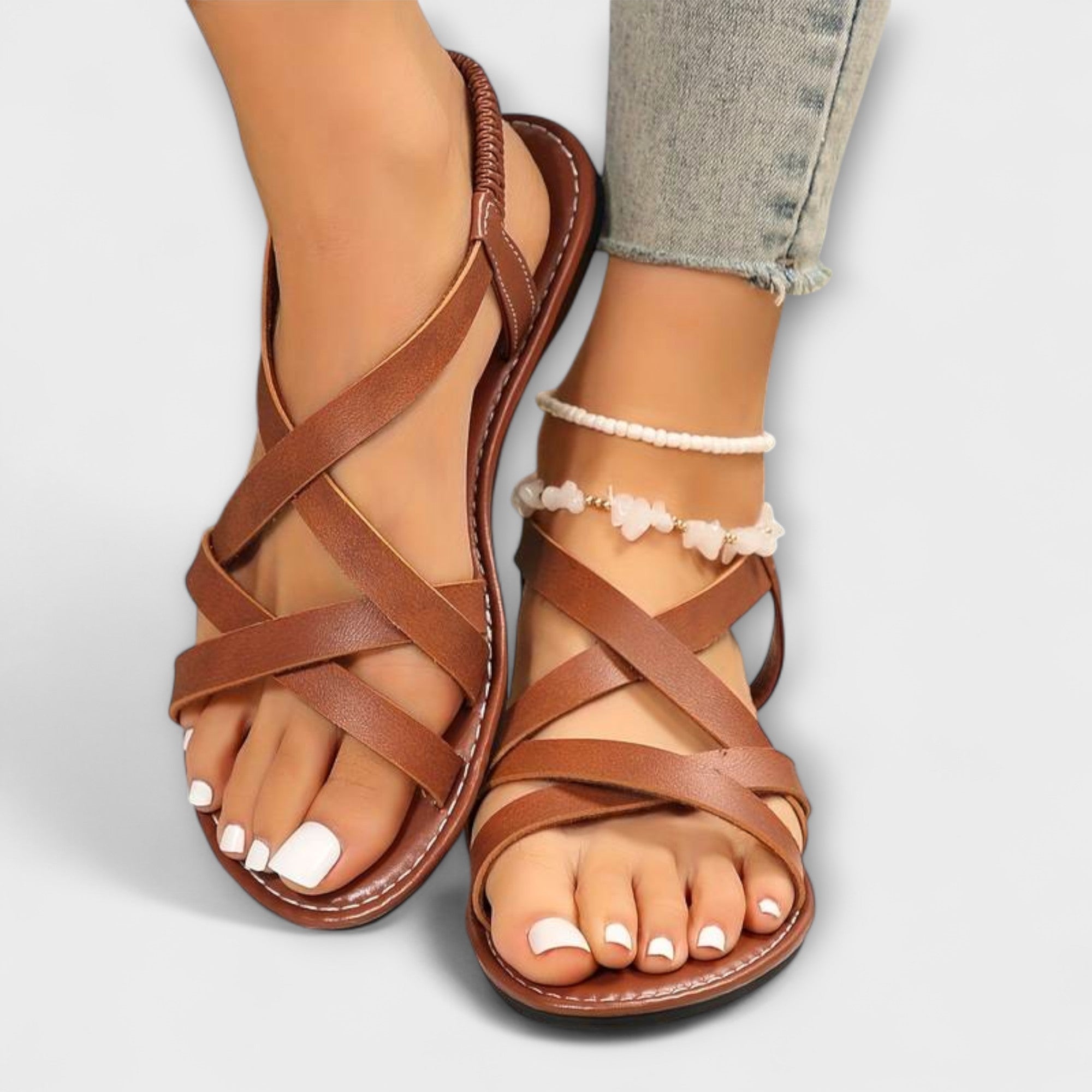 Deborah - Women's Sandals with Light Cross Strap