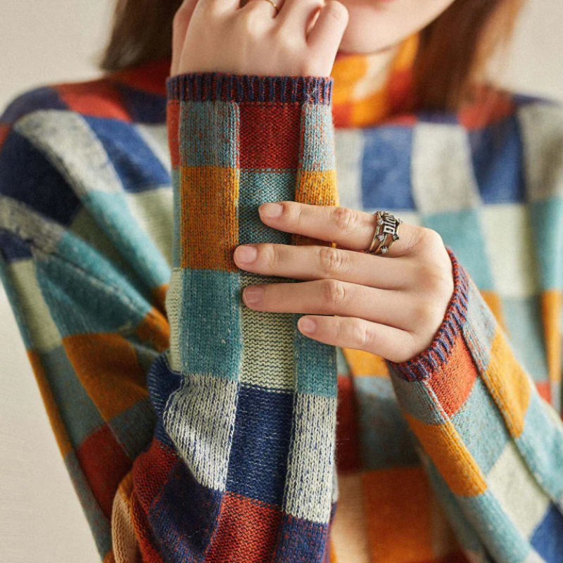 Clara – Checked Wool Blend Sweater