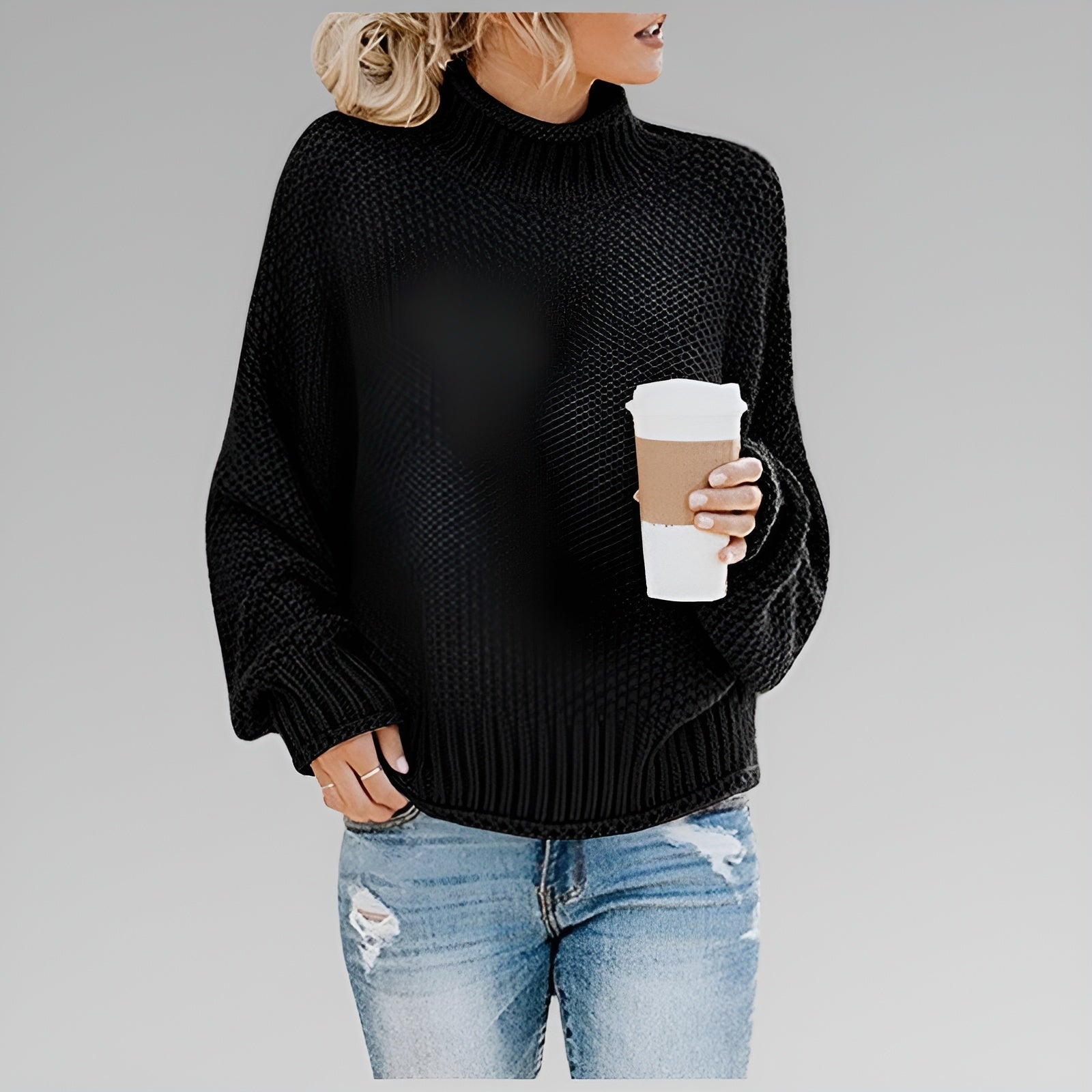 Amy – Knitted Roll Neck Jumper