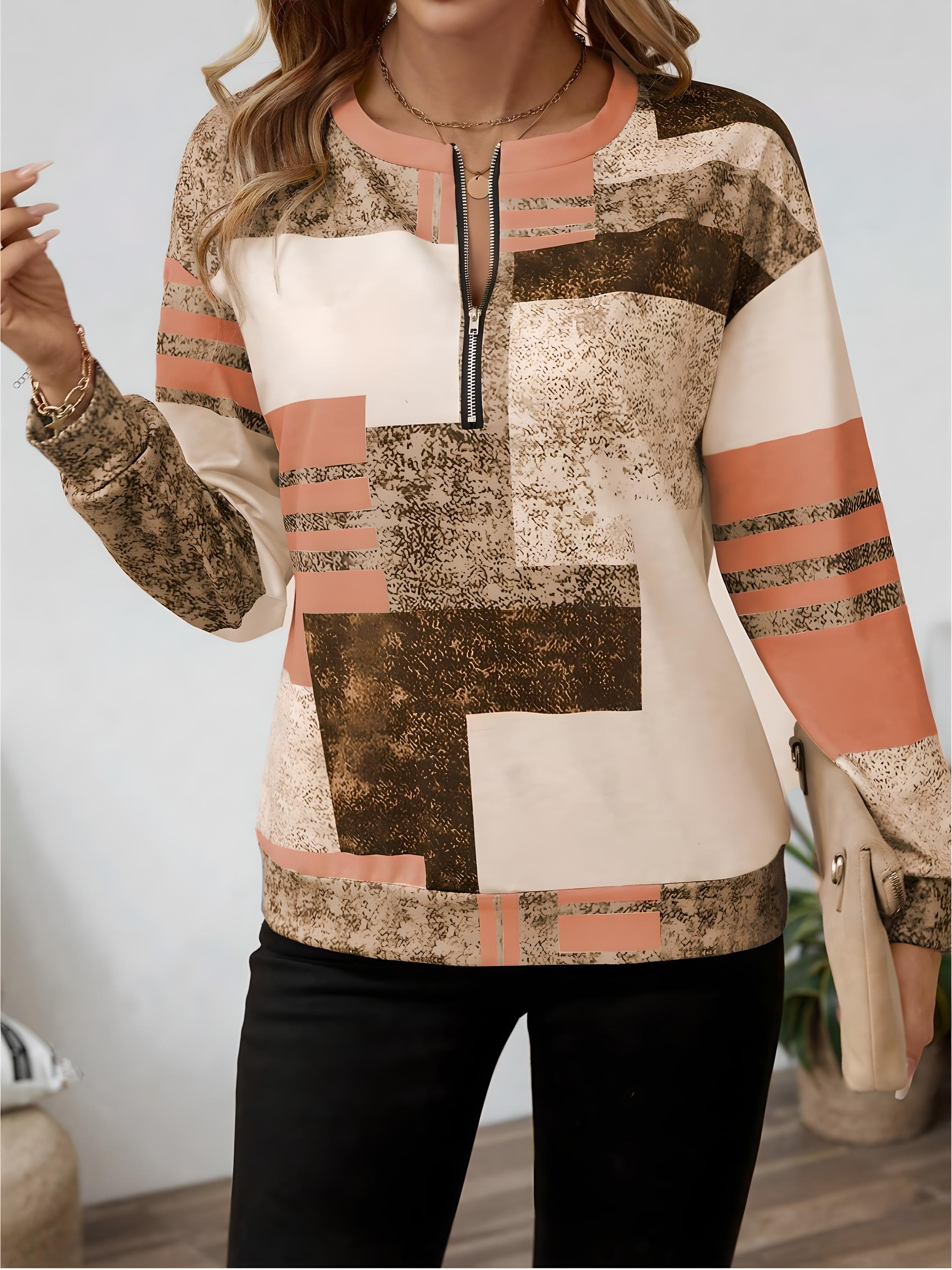 Mara – Jumper with Graphic Print and Zip Closure