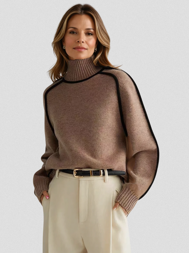 Eloise – Turtleneck with Contrast Details