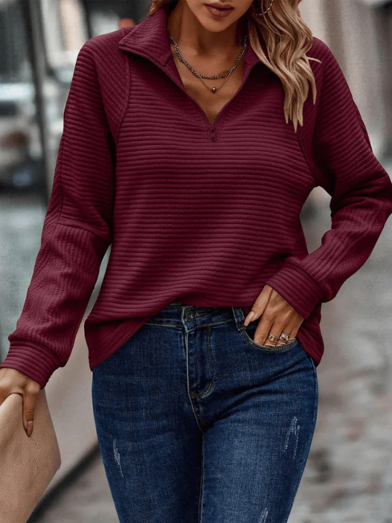 Riley – Half zip textured jumper