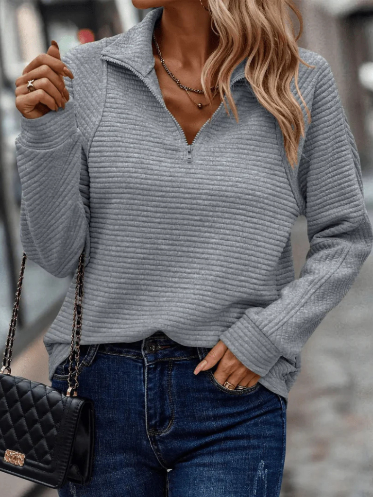 Riley – Half zip textured jumper