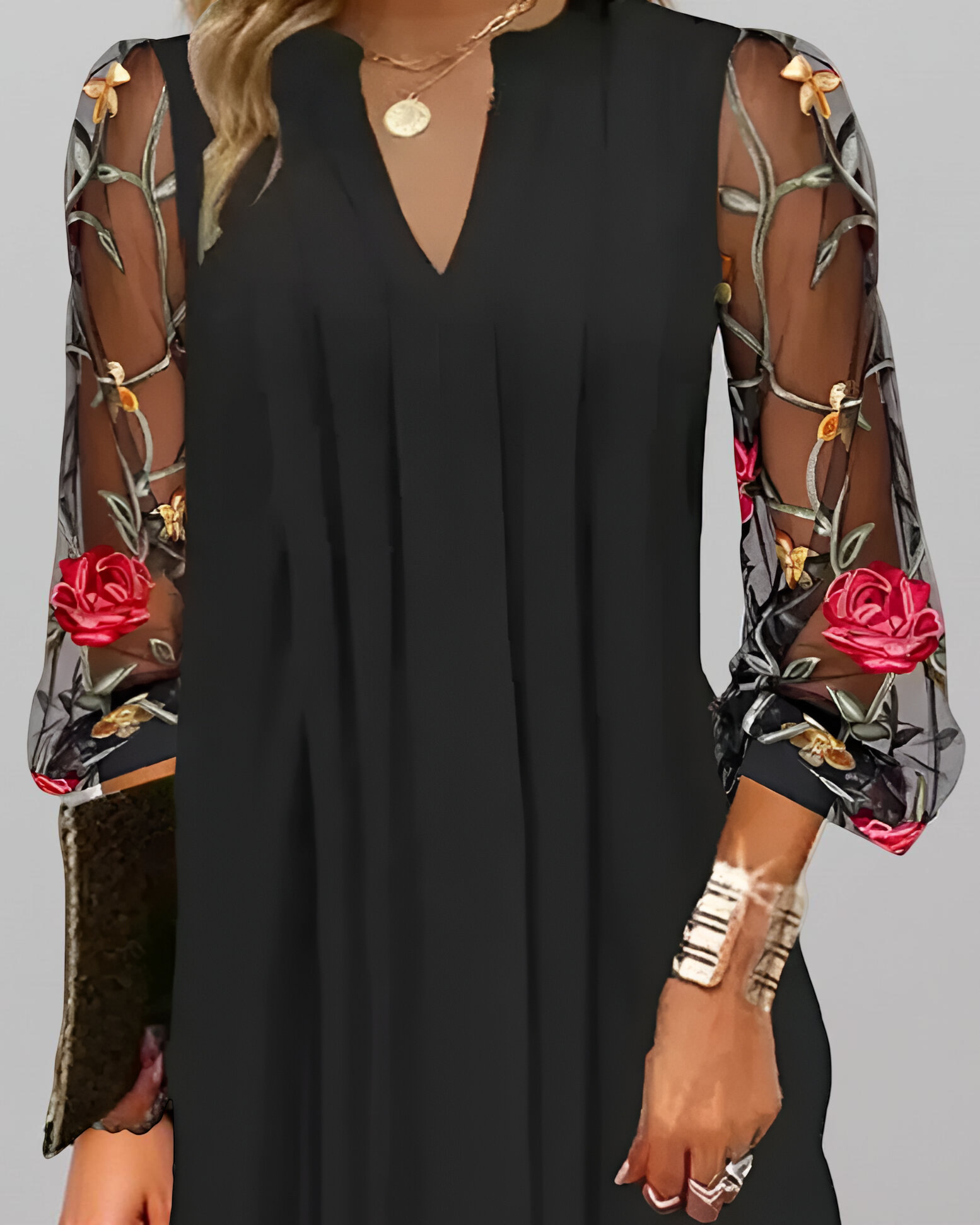 Mary – Dress with Embroidered Sleeves