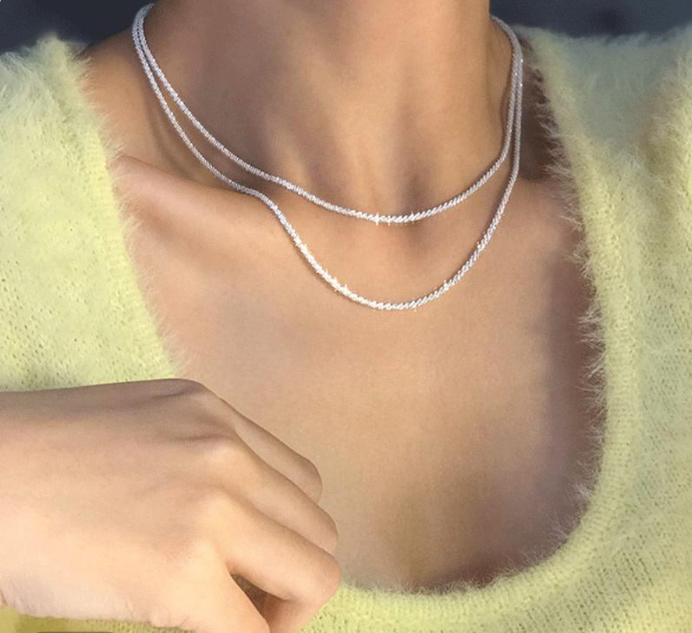 Starry Night Necklace Silver Set