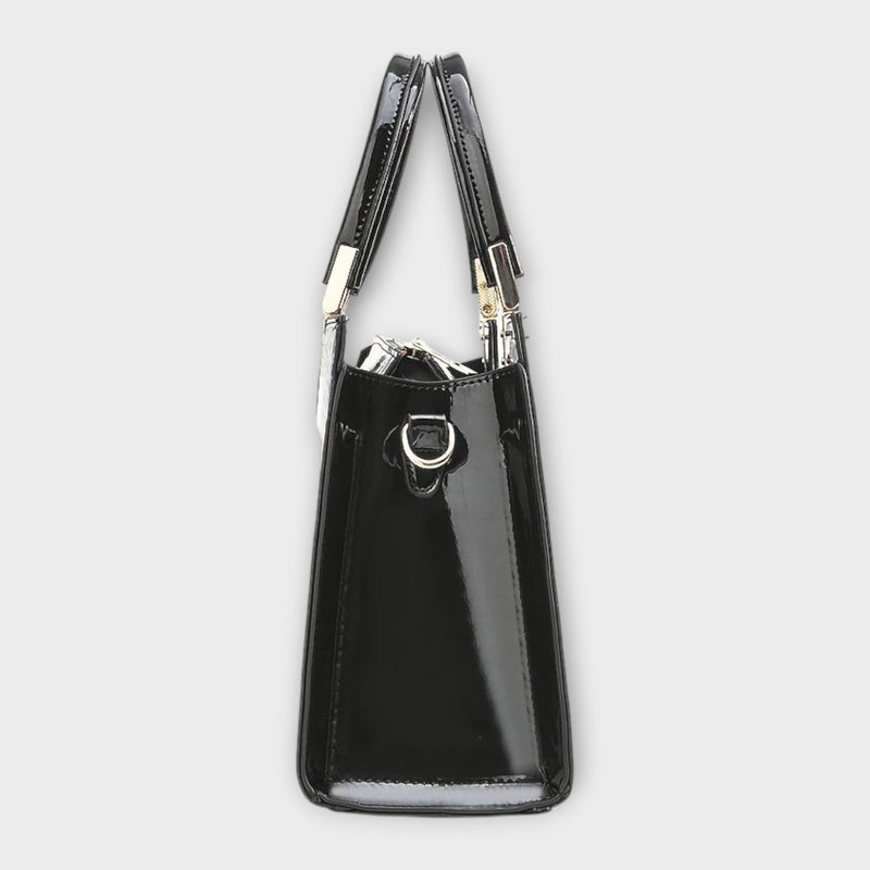 Lora. - Glossy Crocodile Pattern Handbag