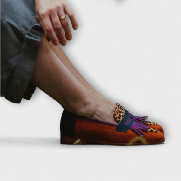 Fallon – Brown Leopard  Loafers