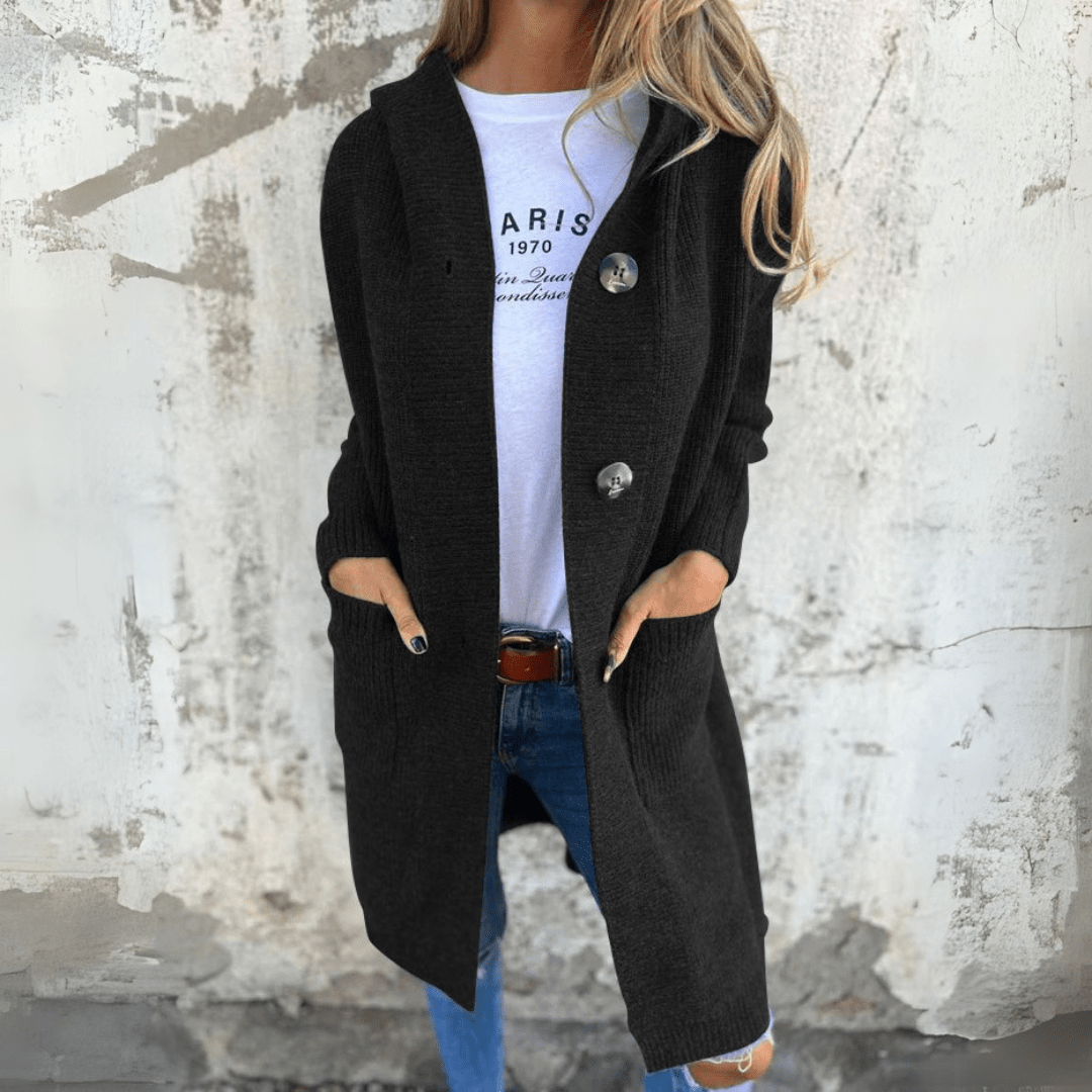 Lorene – Long button knit cardigan
